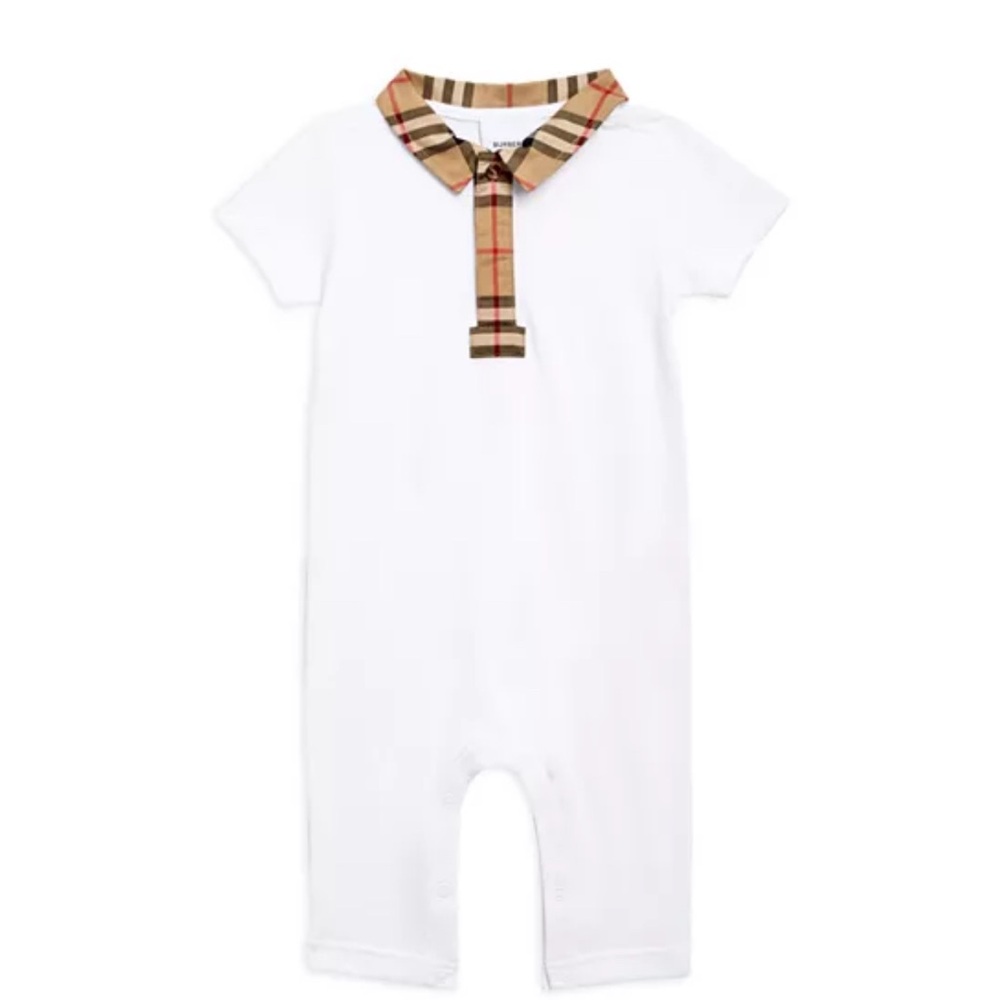 Burberry onesie with classic check collar-3M